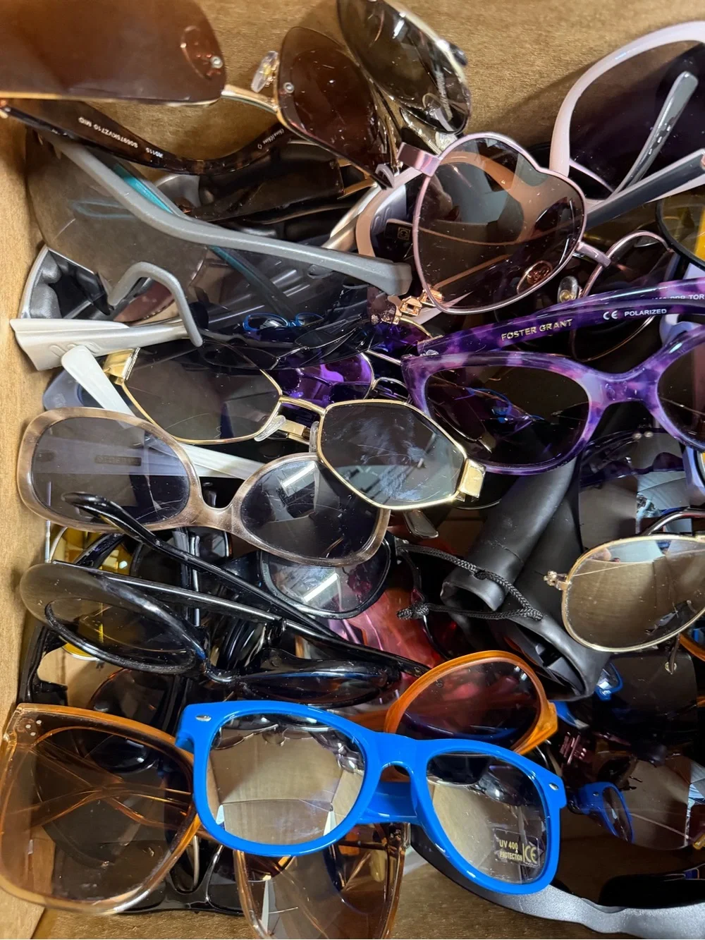 Assorted Sunglasses Lot - Mixed Colors Including Bright Blue - Picture 1 of 10